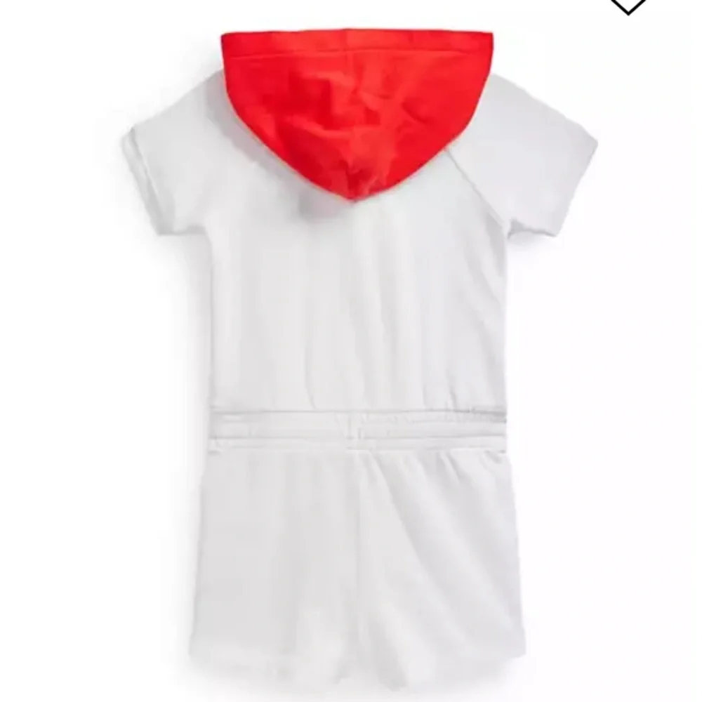 Ralph Lauren Girls Spa Terry Hooded Romper